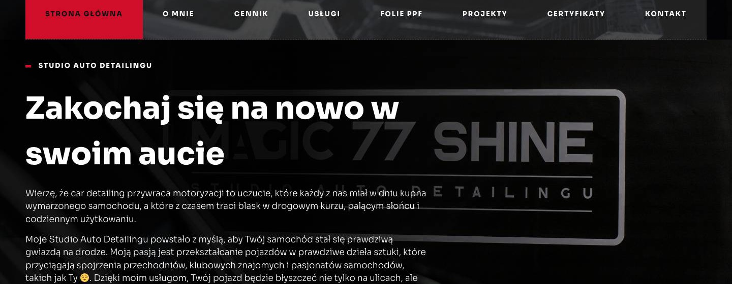 Zrzut strony Magic77Shine